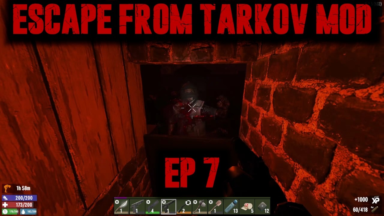 7 Days To Die: Escape From Tarkov Ep 7 - First Horde Night