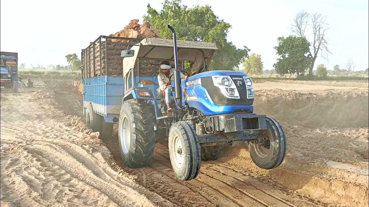 Sonalika Tiger Di 55 Tractor Full Loaded Trolley with very Badly stuck