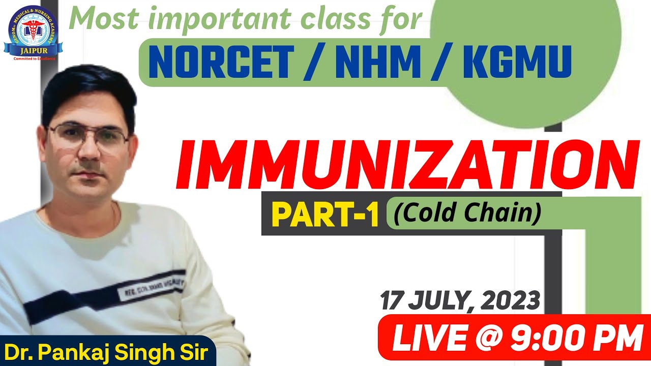 Immunization (Cold Chain)  Question Session Class,  By Dr. Pankaj Singh Sir
