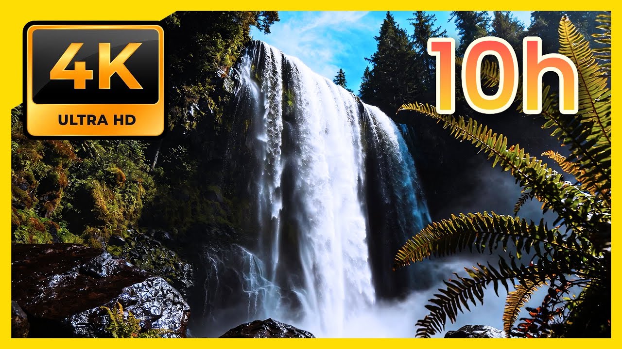 10 Hours Waterfall Sounds for Relaxation, Sleep, Study 4K