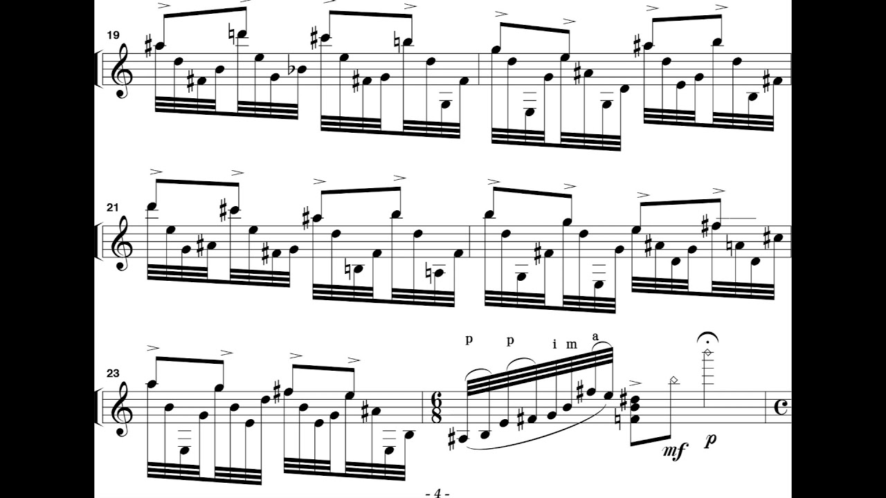 Michail Travlos - Etude for Guitar (1988) [Score-Video]
