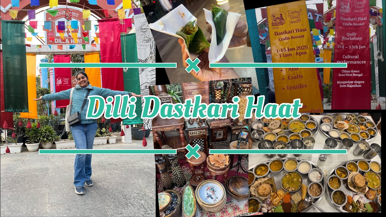 A Detailed Walk Though Dilli Dastkari Haat | India Crafts, Textiles & Street Food #delhivlog #indian