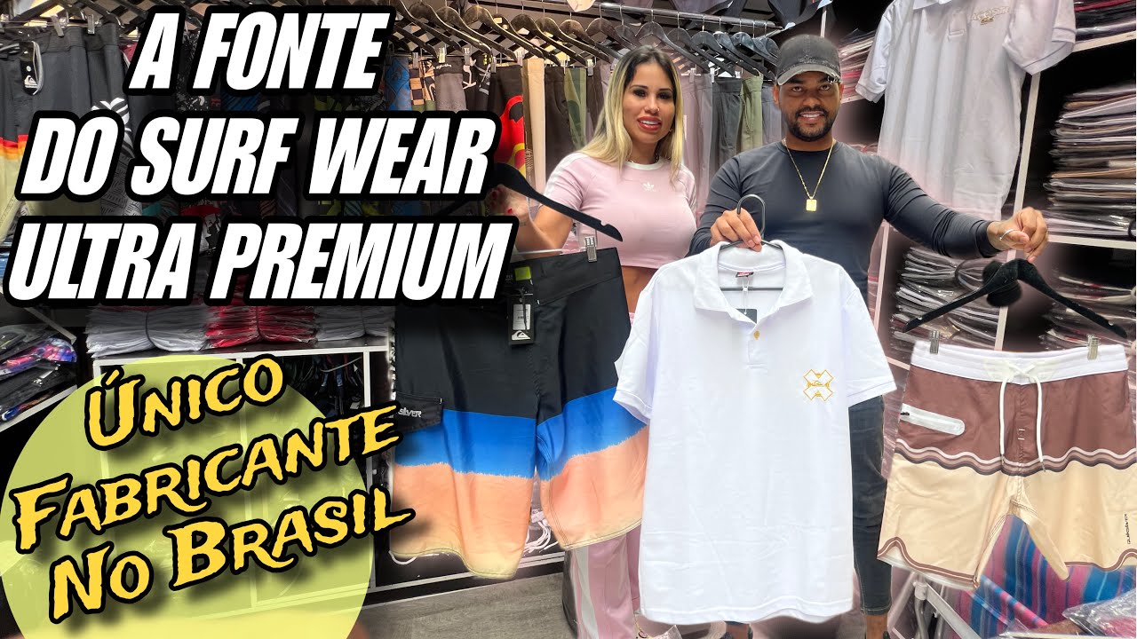 FONTE EXCLUSIVA NO BRASIL! BERMUDA E CAMISETA SURF WEAR PREMIUM A PREÇO DE FÁBRICA! DIRETO DO BRÁS!