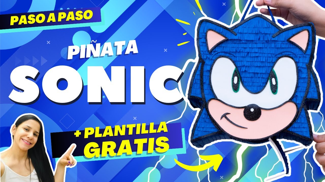 PIÑATA SONIC tambor  Hazla fácil con cartón PASO A PASO DIY MOLDE GRATIS