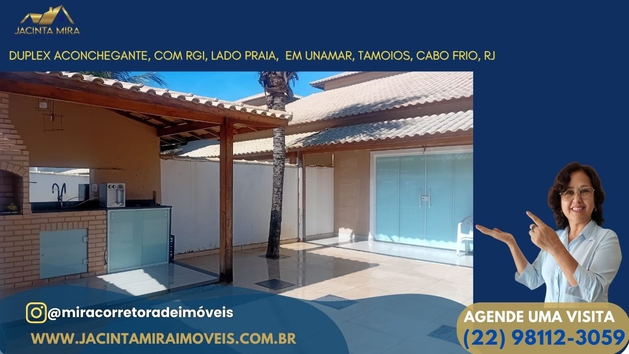 DUPLEX ACONCHEGANTE, COM RGI, LADO PRAIA, EM UNAMAR, TAMOIOS, CABO FRIO, RJ
