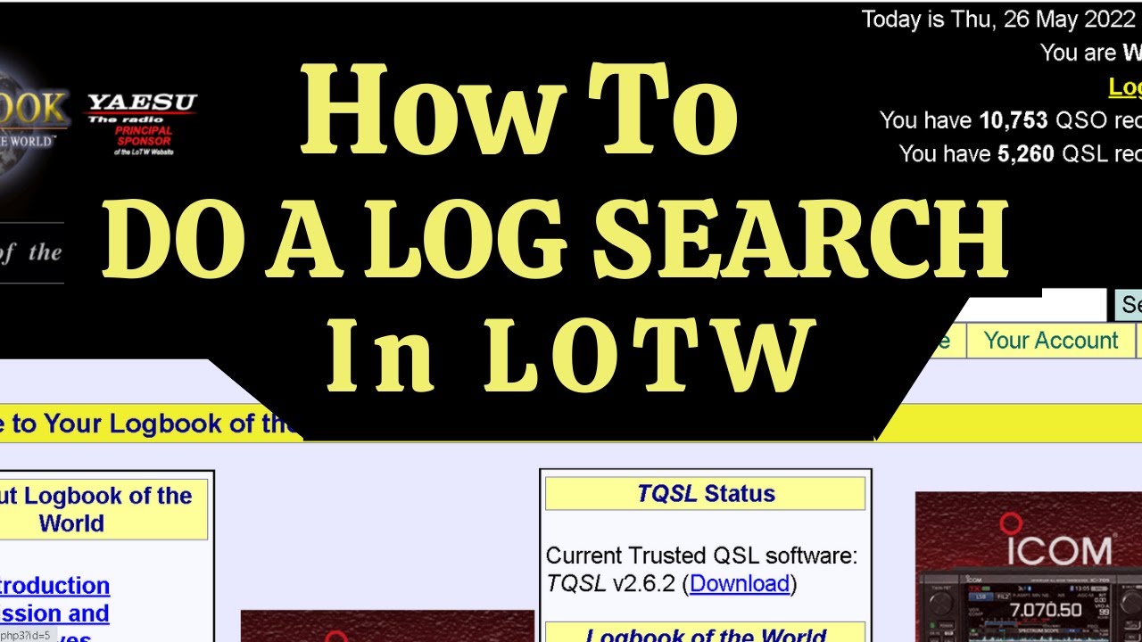HOW TO DO A LOG SEARCH IN LOTW / SEARCH CONTACTS ON LOTW