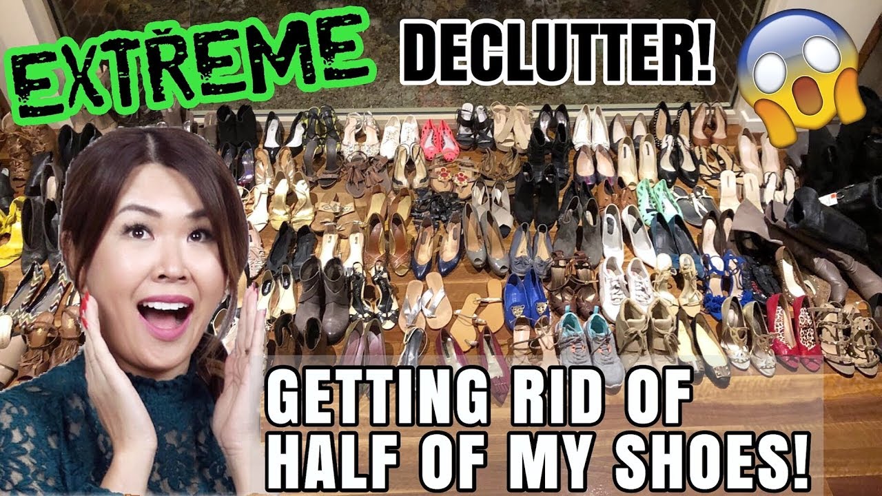 100+ Shoes! 🔪😱  EXTREME SHOE CLOSET DECLUTTER & ORGANIZATION | Before & After