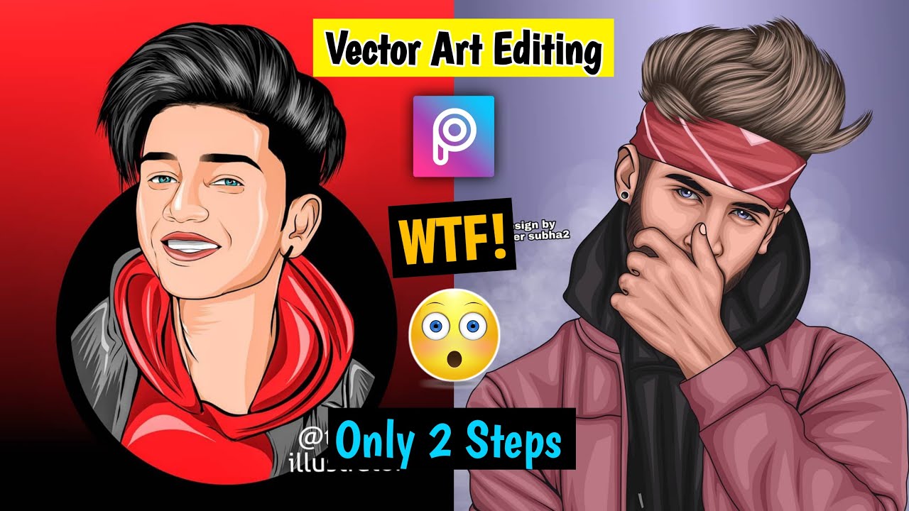 PicsArt Portrait Cartoon Photo Editing Tutorial Part 2|Cartoon Portrait Logo-Vector Art Editing 2025