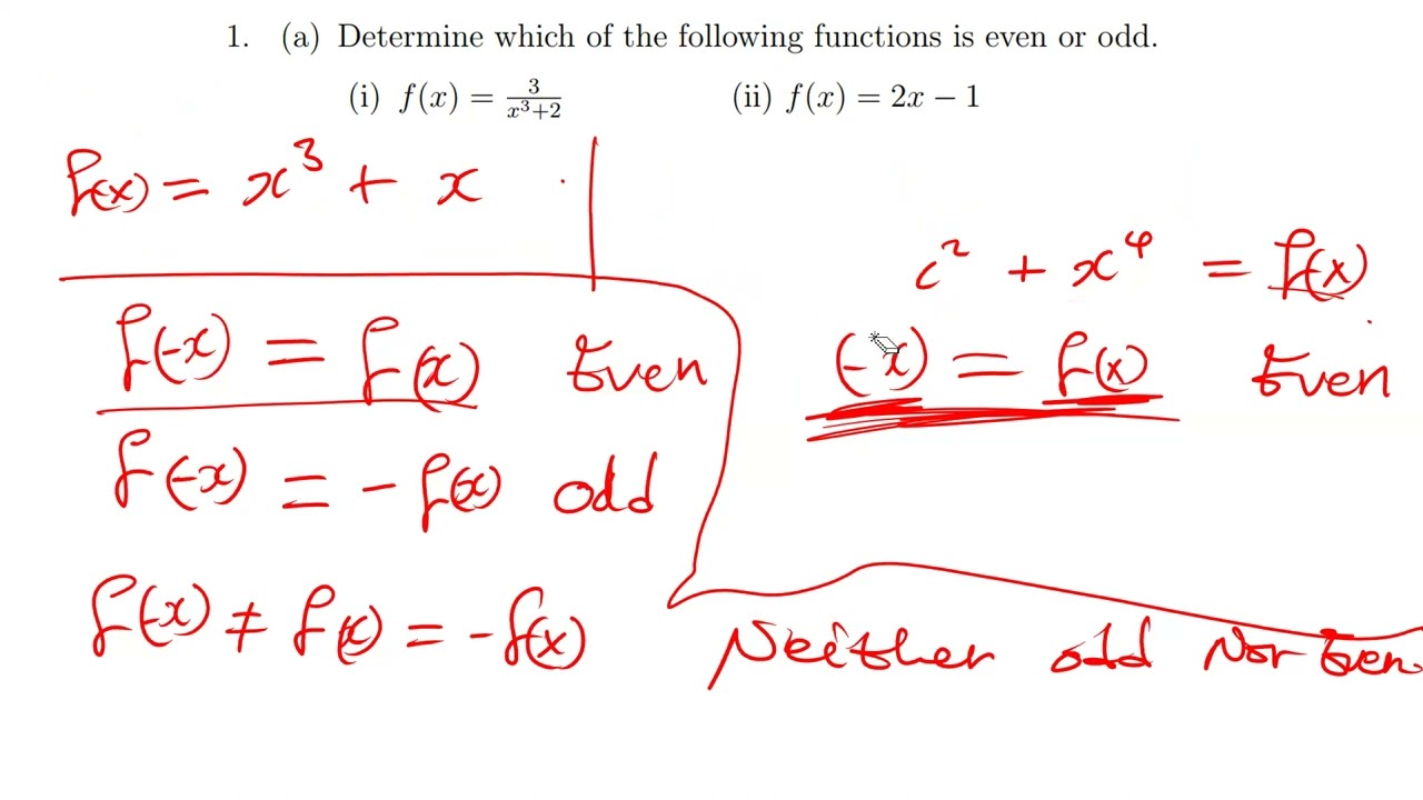 ODD OR EVEN FUNCTIONS