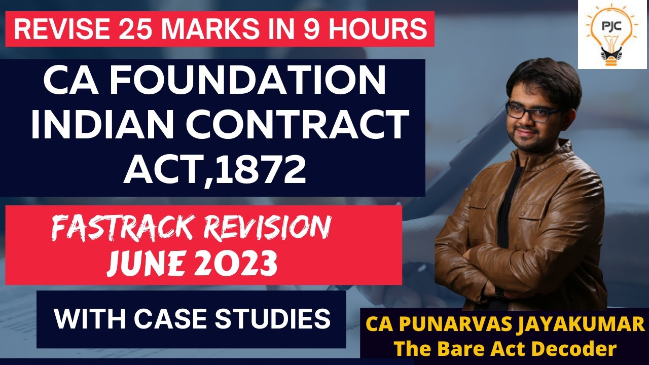 CA FOUNDATION Law FAST TRACK REVISION June2023| INDIAN CONTRACT ACT, 1872