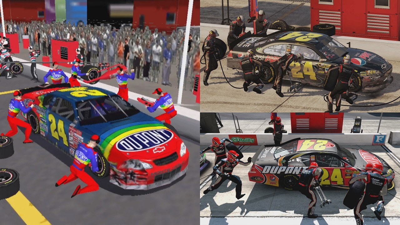 Evolution of Pit Stops in NASCAR racing games (1994 - 2025)