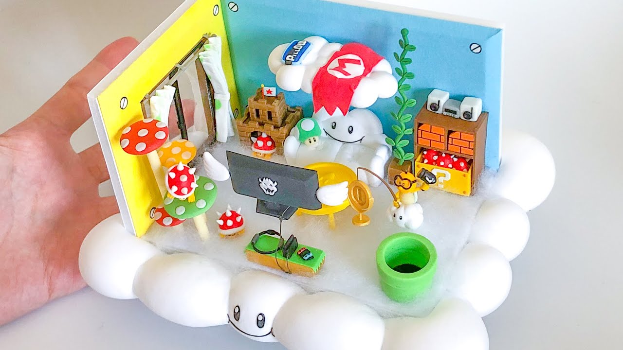 【粘土】ジュゲムが住んでそうな天空部屋 作ってみた【マリオ】Miniature Lakitu's Room (Mario) - Polymer Clay