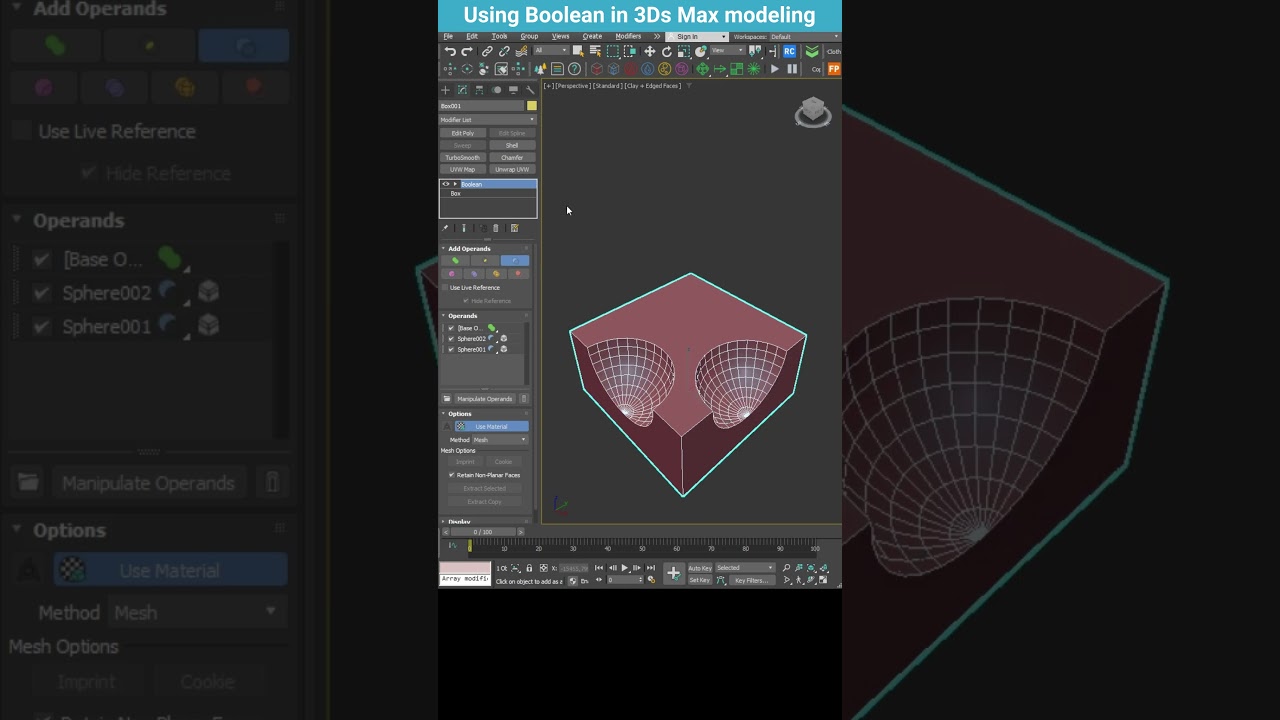 Boolean Modeling in 3Ds Max &ndash; Fast & Clean Result #shorts  #3dsmax #boolean