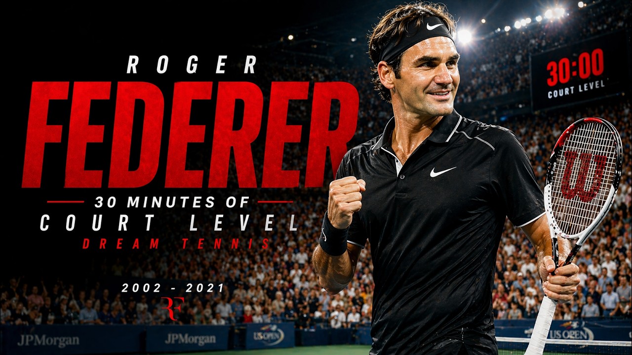 Roger Federer - 30 Minutes of Court Level Dream Tennis