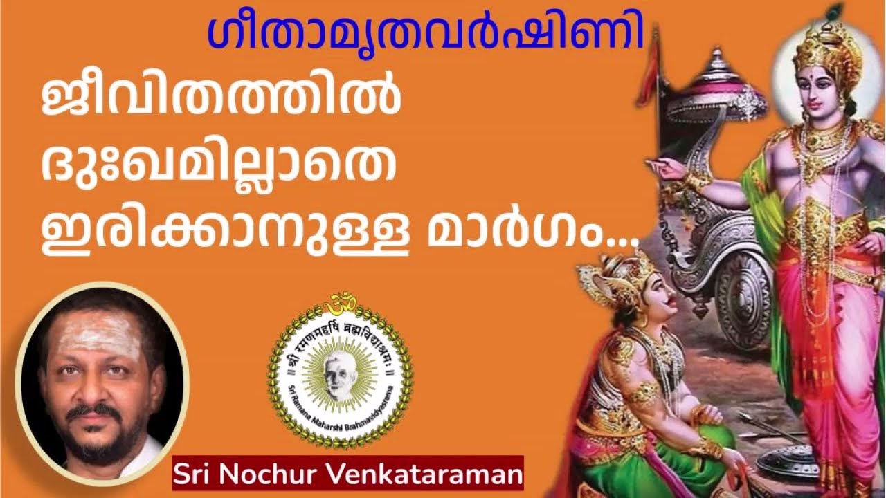 ജീവിതത്തിൽ ദുഃഖമില്ലാതെ ഇരിക്കാനുള്ള മാർഗം…| Sri Nochur Swami | Bhagavad Gita Ch:18(Palakkad 2016)