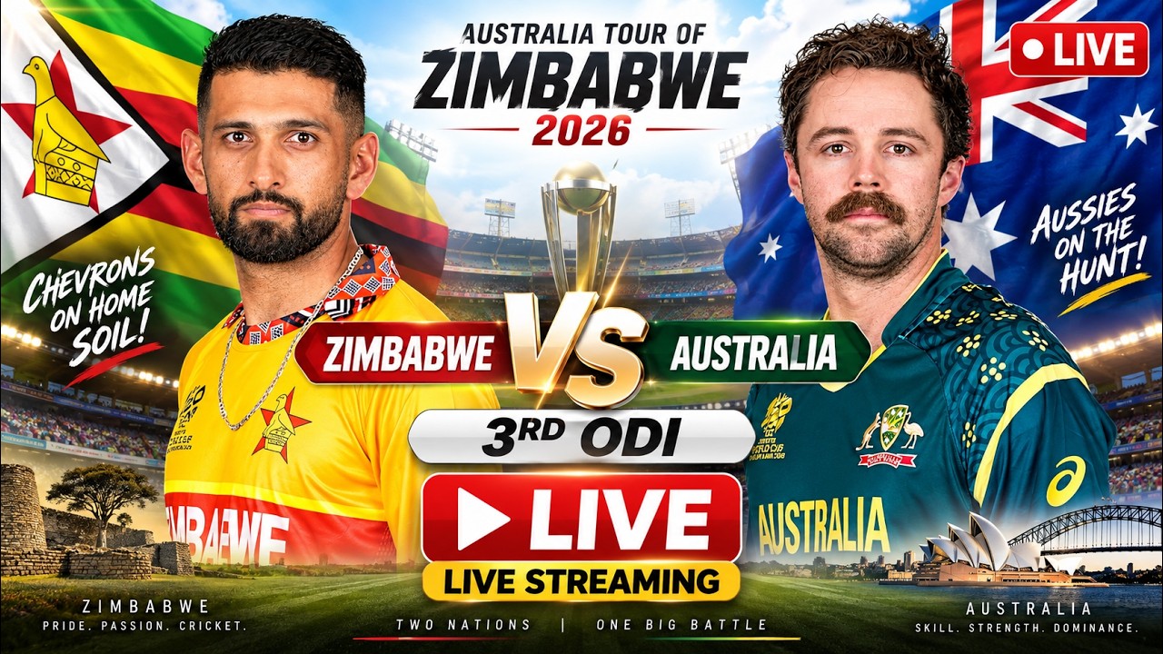 Live Zimbabwe vs Australia 3rd ODI LIVE | ZIM vs AUS Live Streaming |Australia Tour of Zimbabwe 2026
