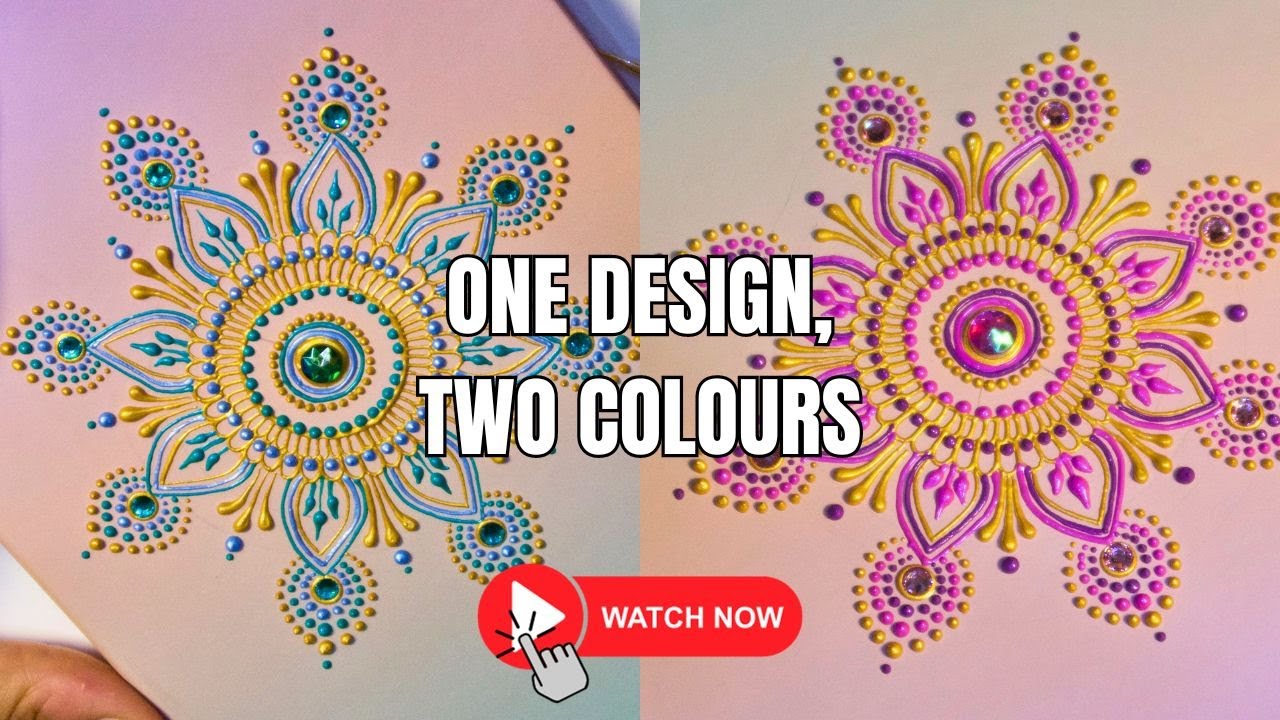 1 Mandala Design, 2 Different Colour Themes | Henna Mandala Dot Art Journal Painting | BEYOND HENNA✨