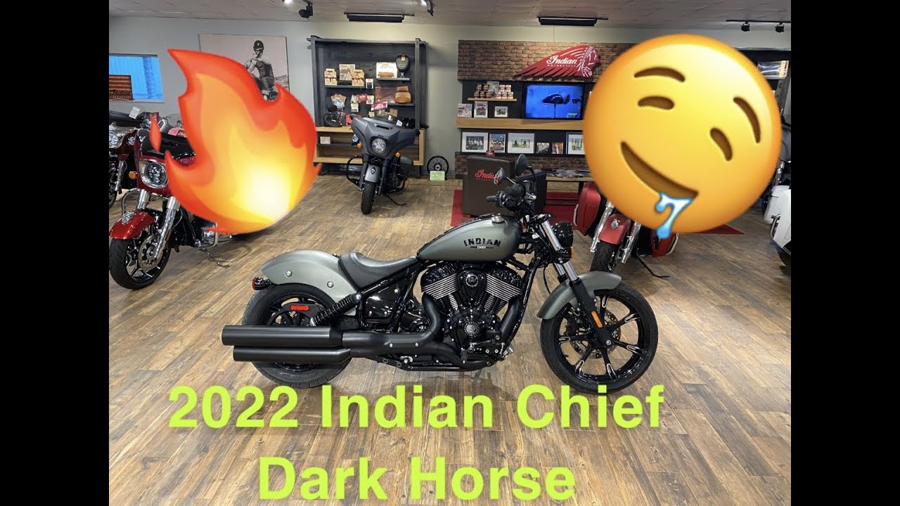 2022 Indian Chief Dark Horse - Alumina Jade Smoke - Walkaround Startup