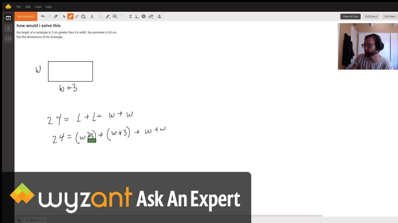 Solving for Width of a Rectangle with a Known Perimeter
