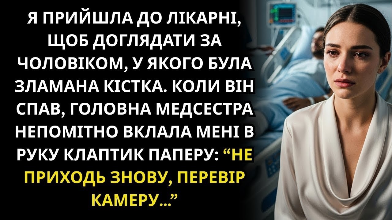 У лікарні через зламану кістку мого чоловіка👩‍⚕️медсестра непомітно передала мені записку.Перевір ка