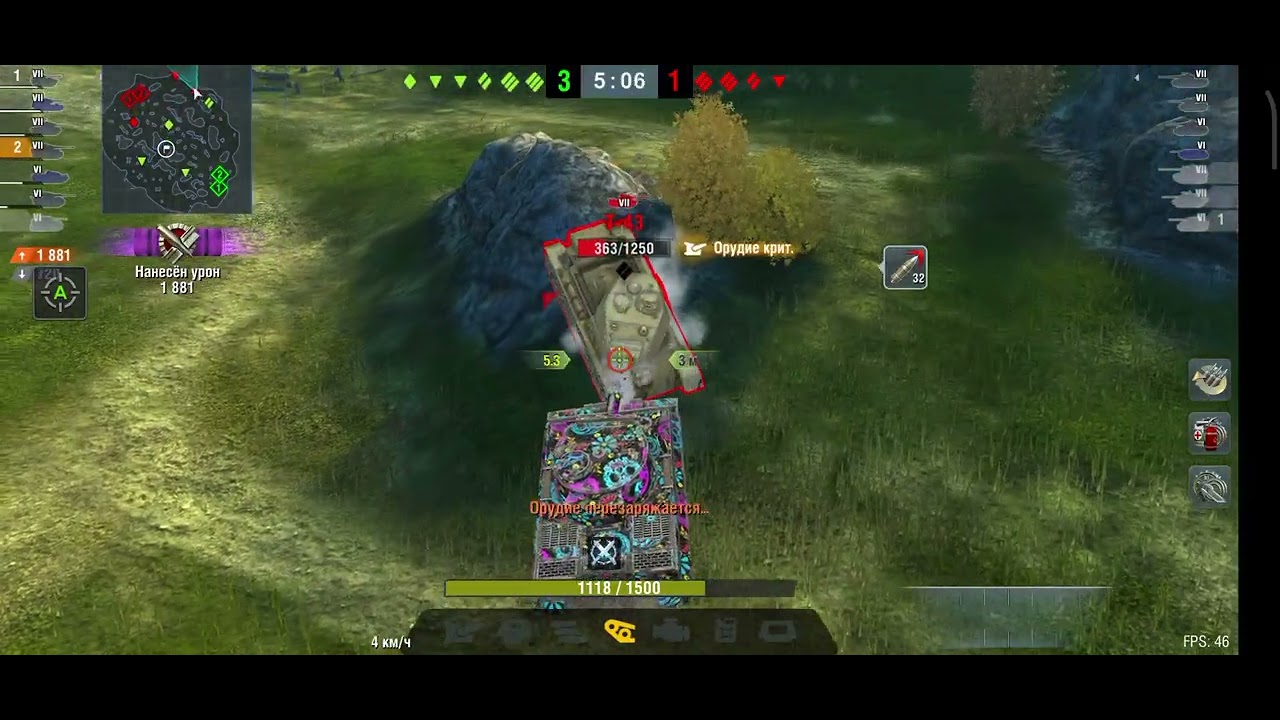 tiger 1 shot mega @tank blitz