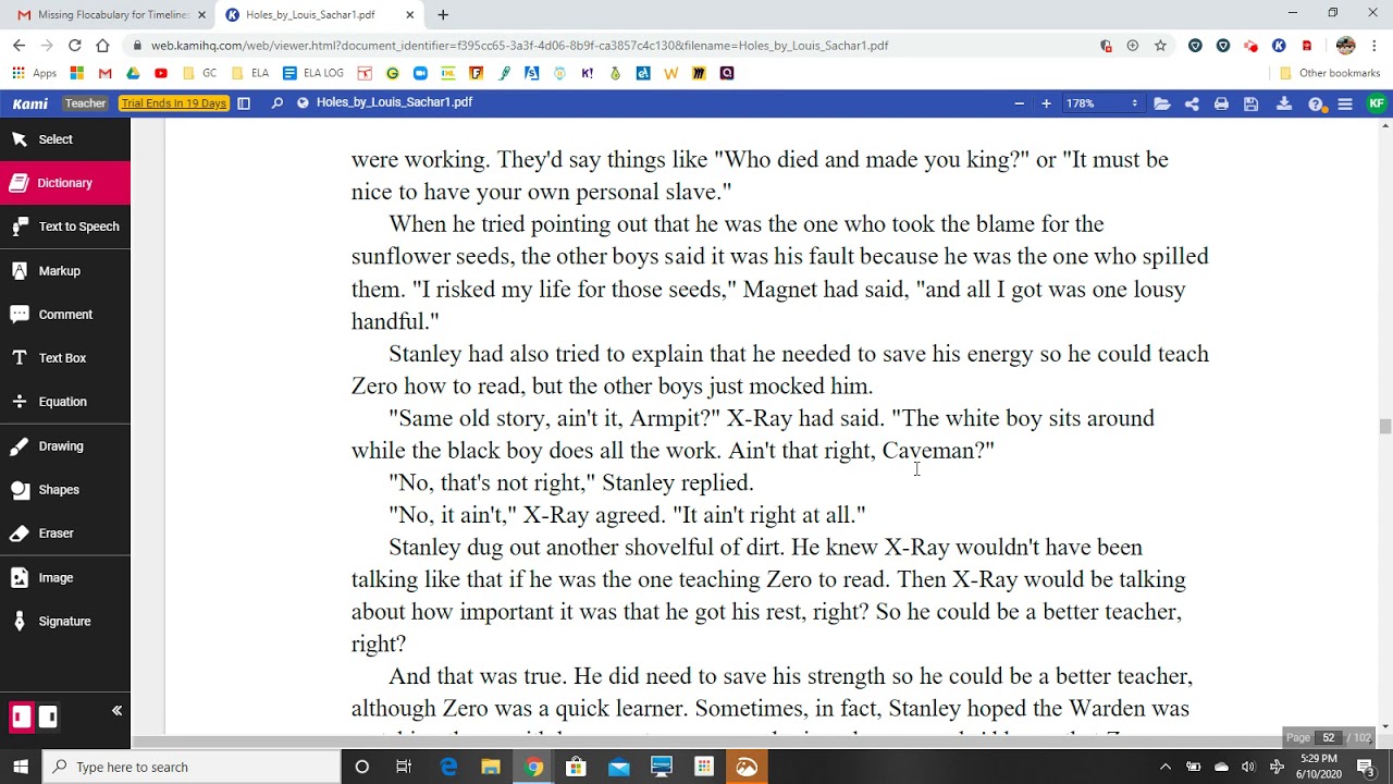 Holes by Louis Sachar Chapters 26-30