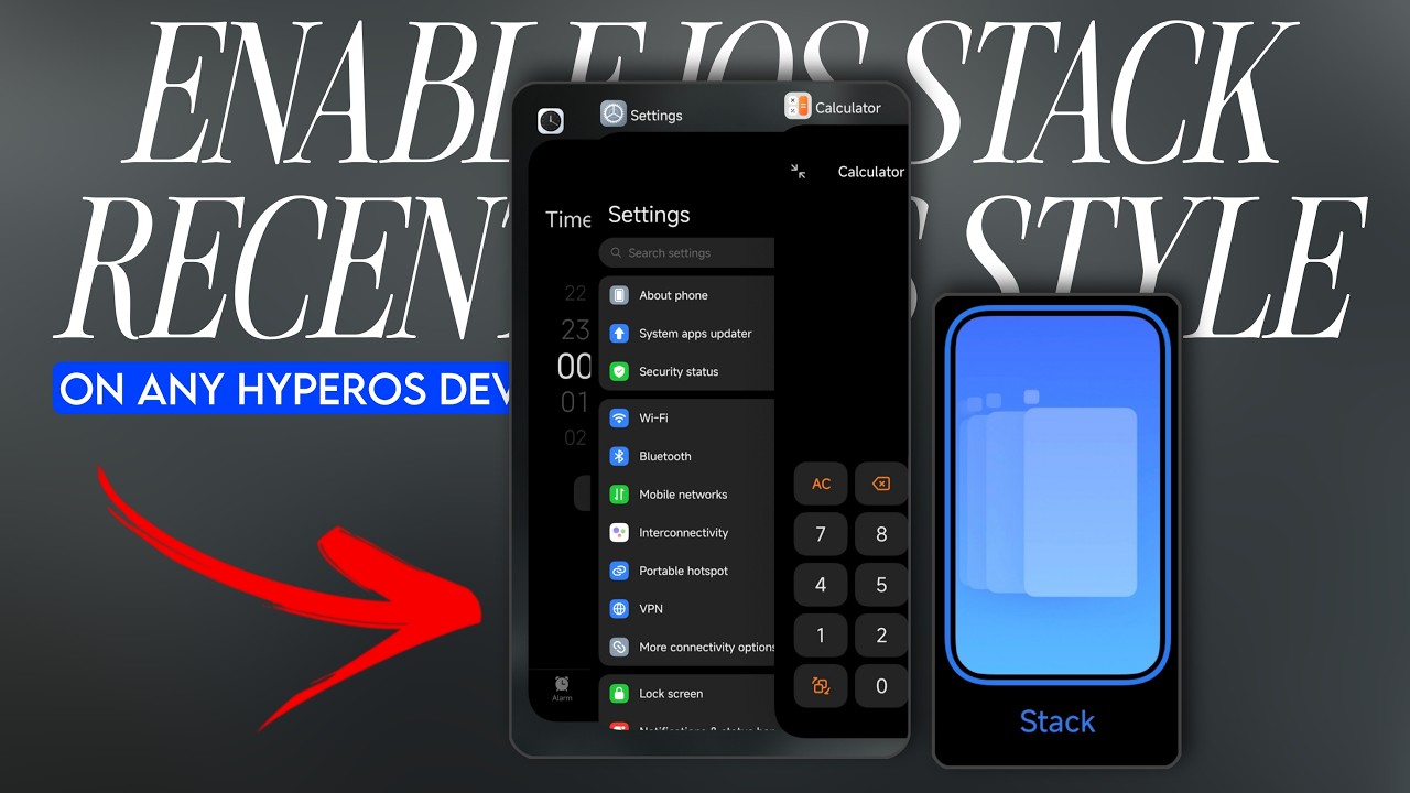 Включение отображения последних приложений в стиле IOS Stack на любом устройстве HyperOS | Techti...