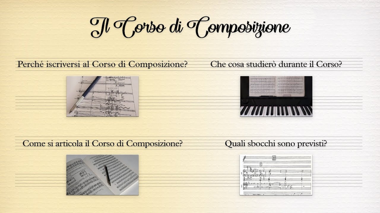 PRESENTAZIONE DEL CORSO DI COMPOSIZIONE - OPEN DAY ON LINE 3 giugno 2021