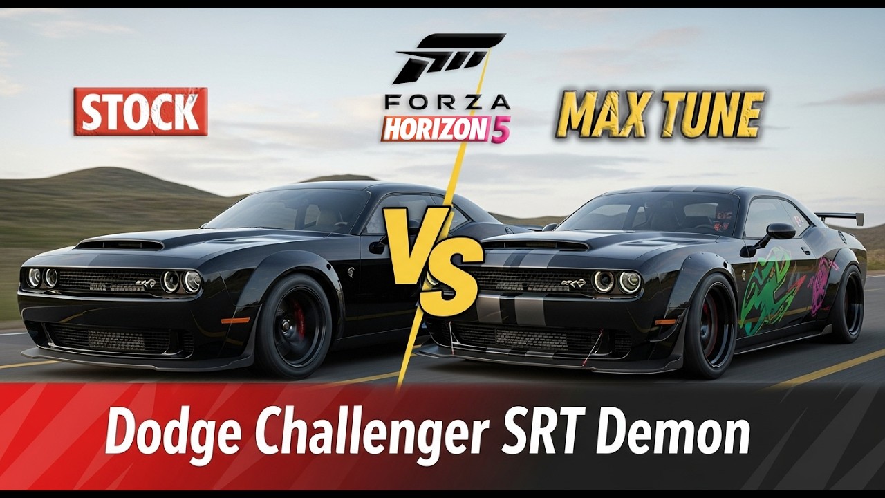 Dodge Challenger SRT Demon Stock engine vs tuned engine  | Forza Horizon 5