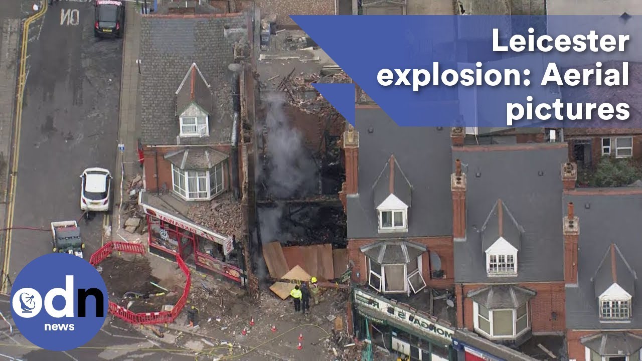 Leicester explosion: Aerial pictures show tragic aftermath