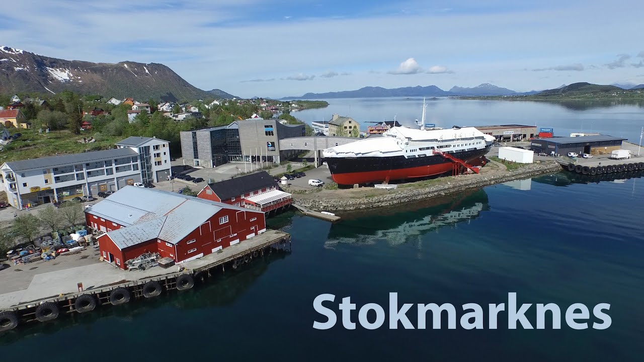Stokmarknes fra luften 4K
