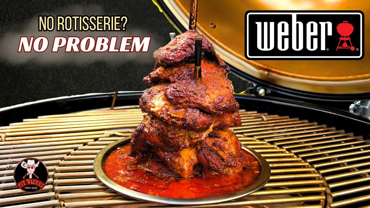 Шаурма из копченой курицы на гриле Weber Summit Kamado | Метод приготовления шаурмы с помощью шипов