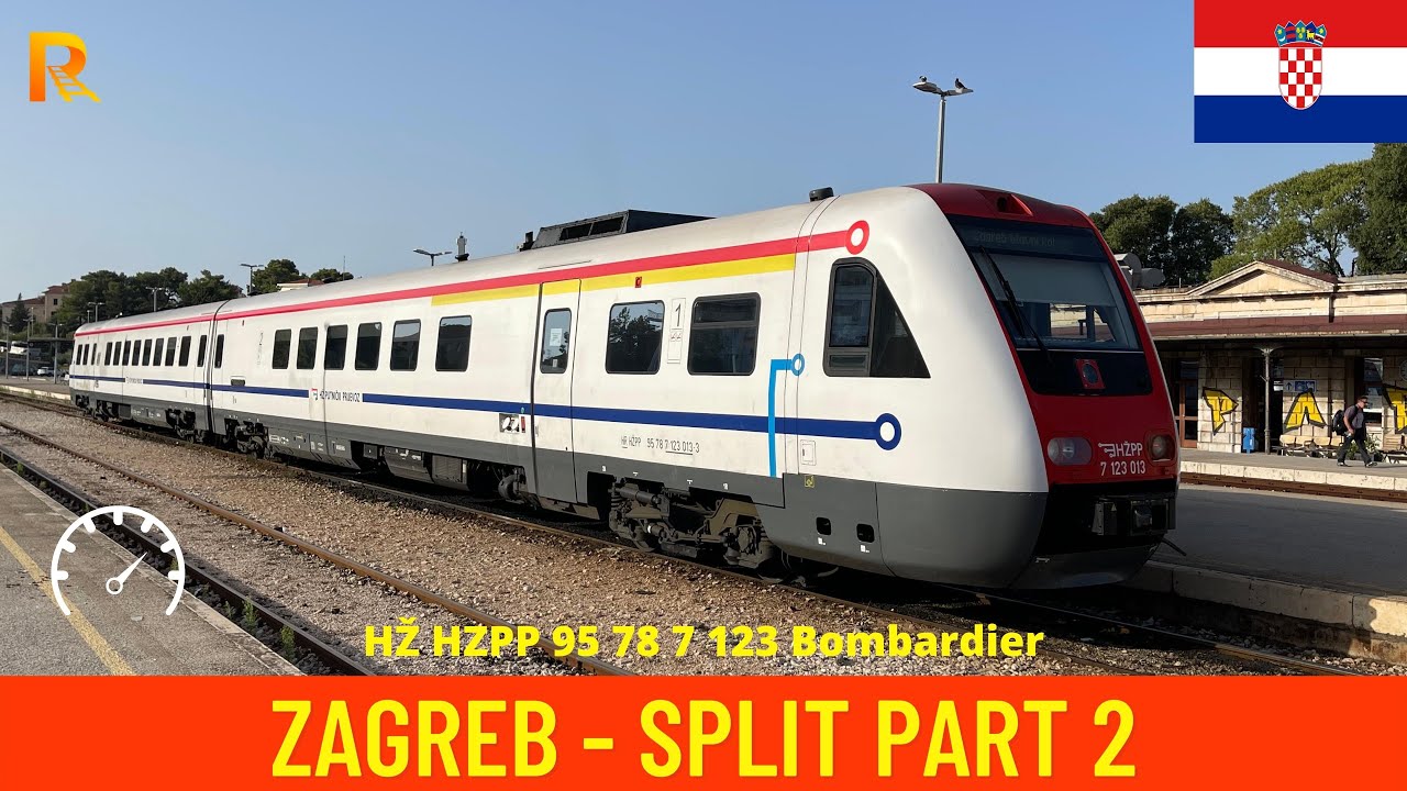 Cab ride Zagreb - Split Part 2 to Gračac - Croatian Railways - train drivers view 4K