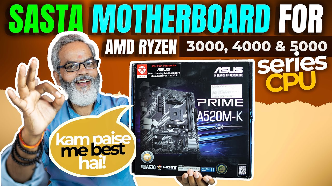 Budget Motherboard for AMD Ryzen 3000, 4000 & 5000 Series CPU 🔥 Prime A520 Motherboard Review