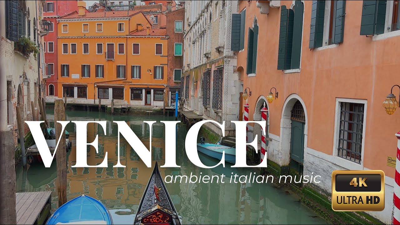 Venice Canal in 4K | 1 Hour of Relaxing Gondola Ride & Ambient Italian Music