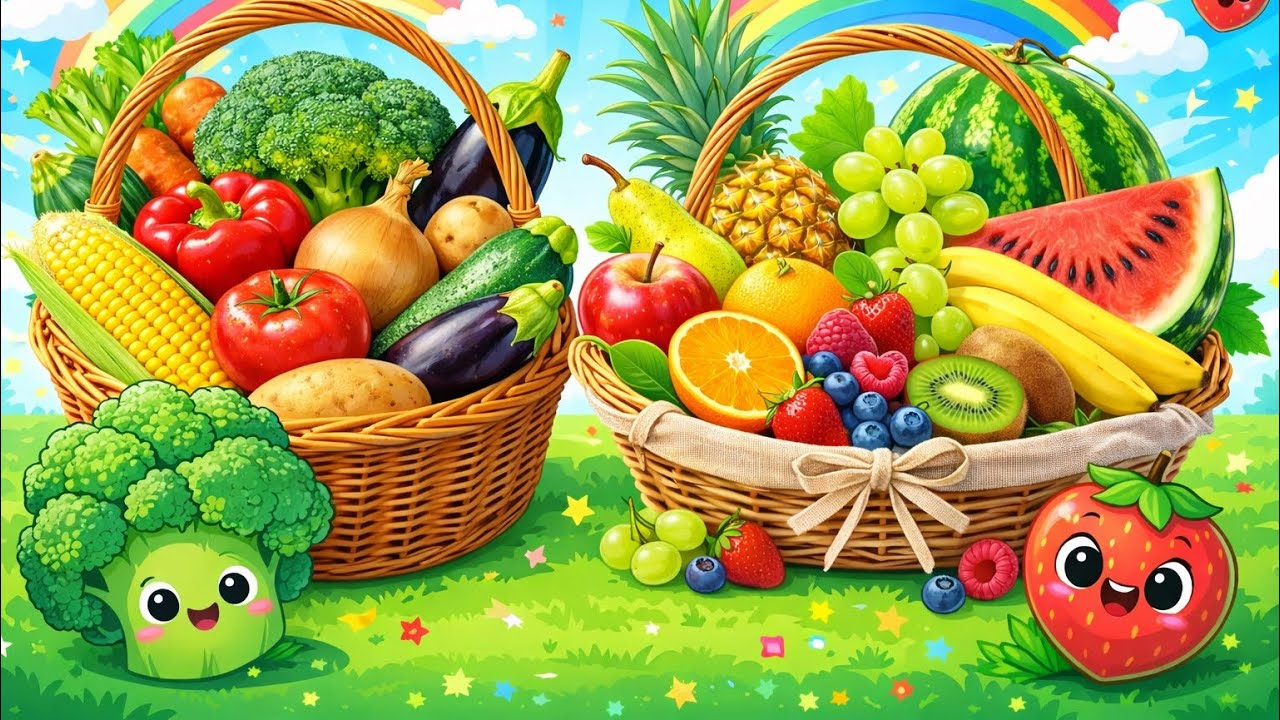 Învățăm Fructele și Legumele 🍎🥕 | Lecție Educativă pentru Copii | Culori și exemple
