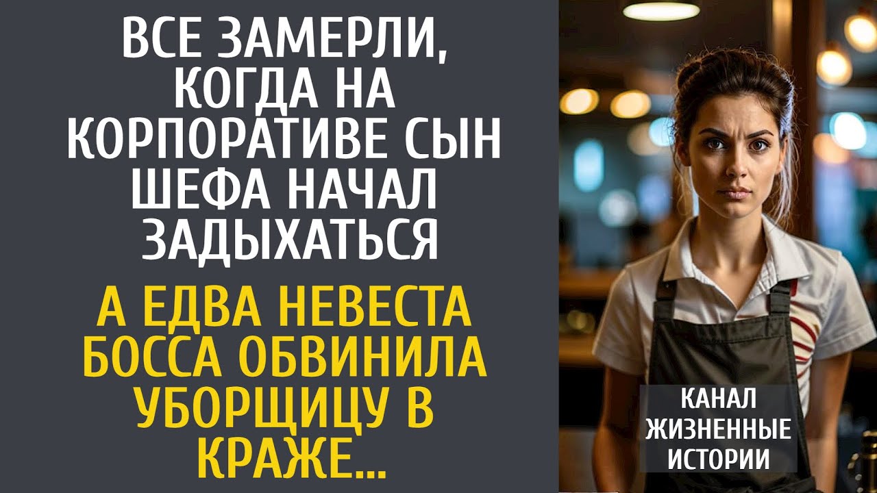 Все замерли, когда на корпоративе сын шефа стал задыхаться… А едва невеста обвинила уборщицу в краже