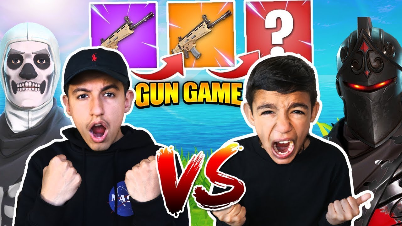 Fortnite Gun Game 1v1 Against 10 Year Old Little Brother! INSANE RAGE!