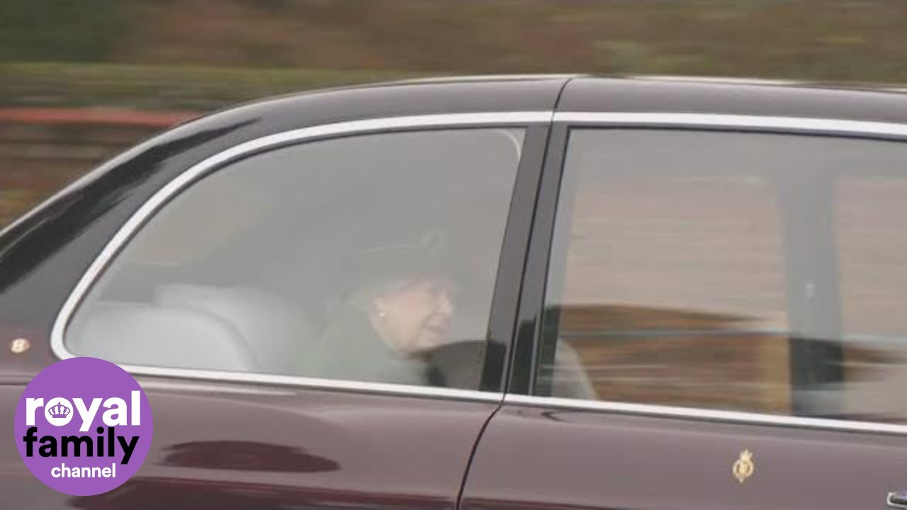 The Queen Arrives at St Mary Magdalene Church in Sandringham