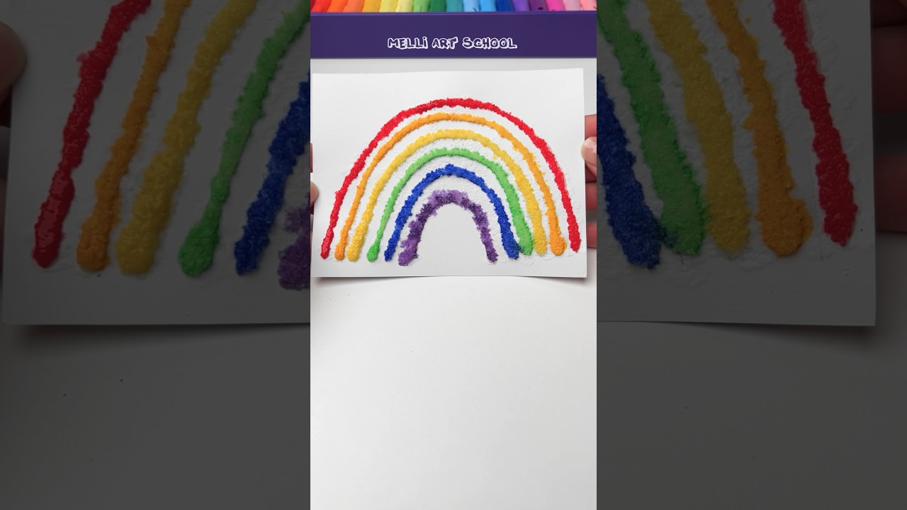 Rainbow Art with Easy Salt Technique #creative #melliartschool #art