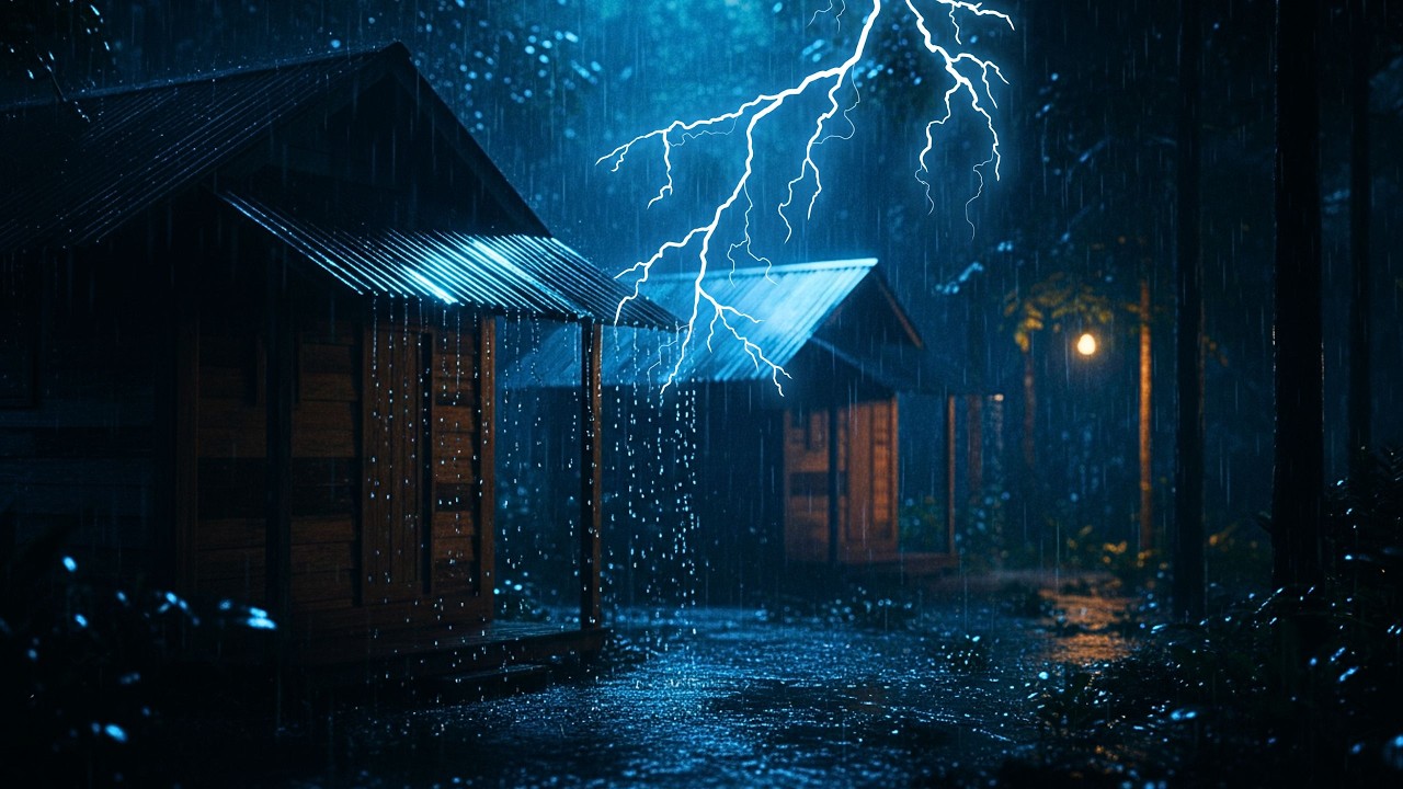 Rainy Night Ambience with Thunder | Relaxing Rain Sounds for Sleep and Peaceful Meditation