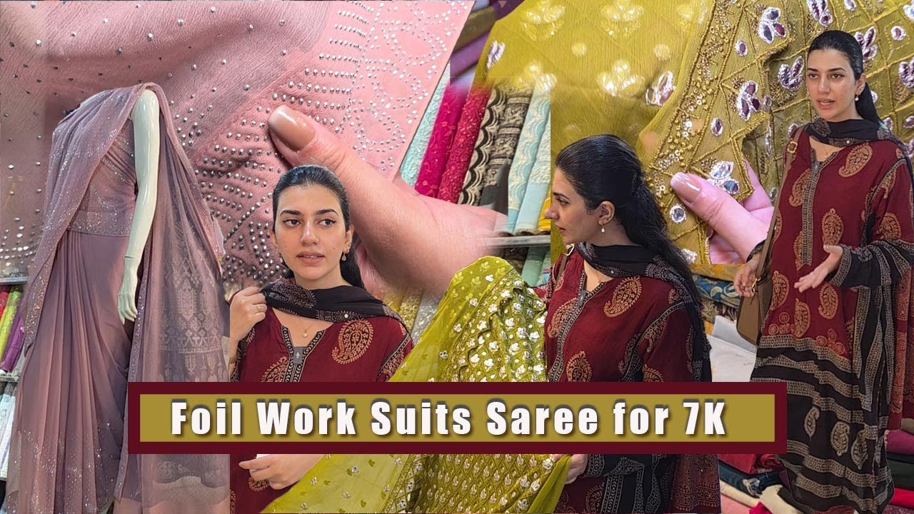 Spotted Amazing Foil Work Suits | Rabi Center Exploration | Beautiful Saree for 7k