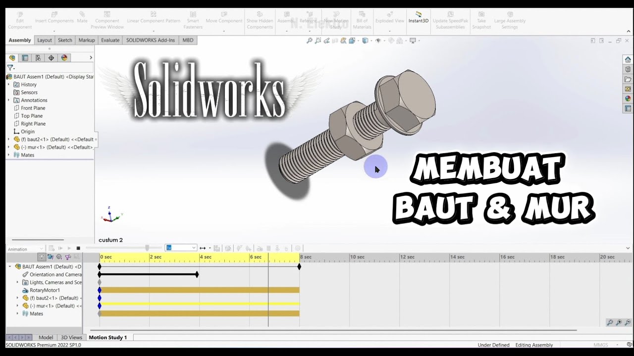 Membuat Baut dan Mur di Solidworks