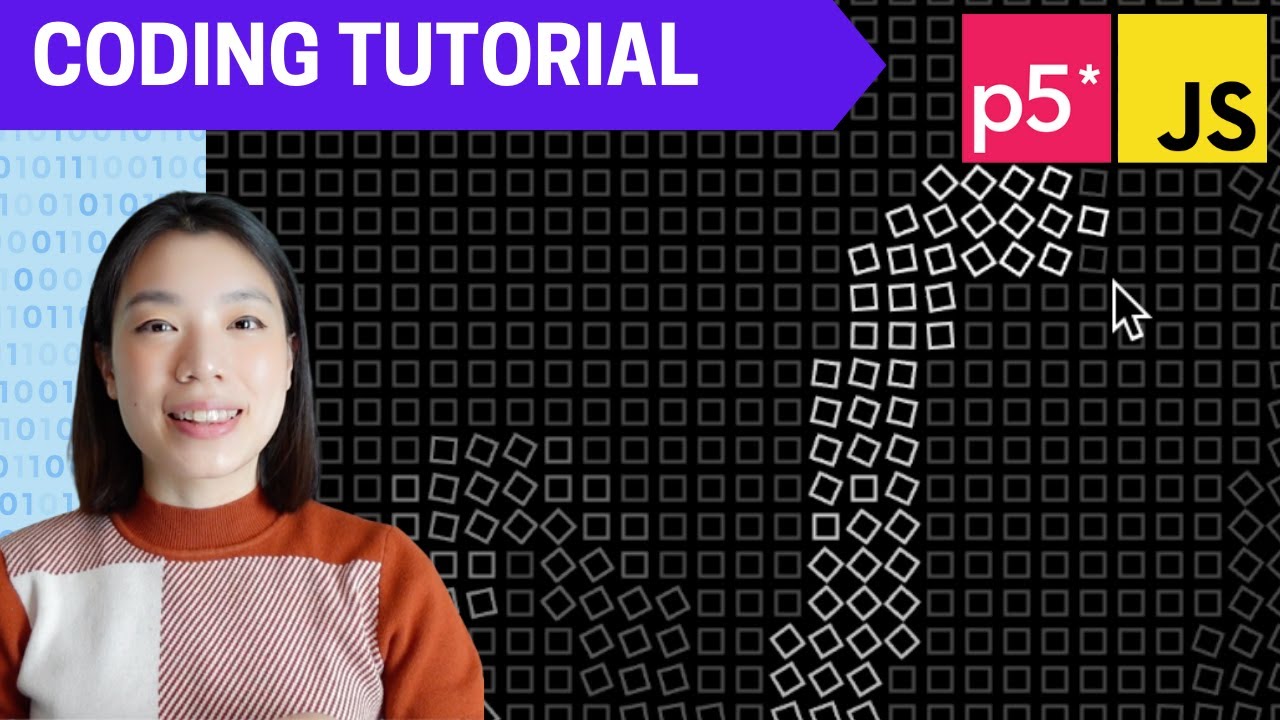 p5.js Coding Tutorial | Interactive Display with Rotating Blocks