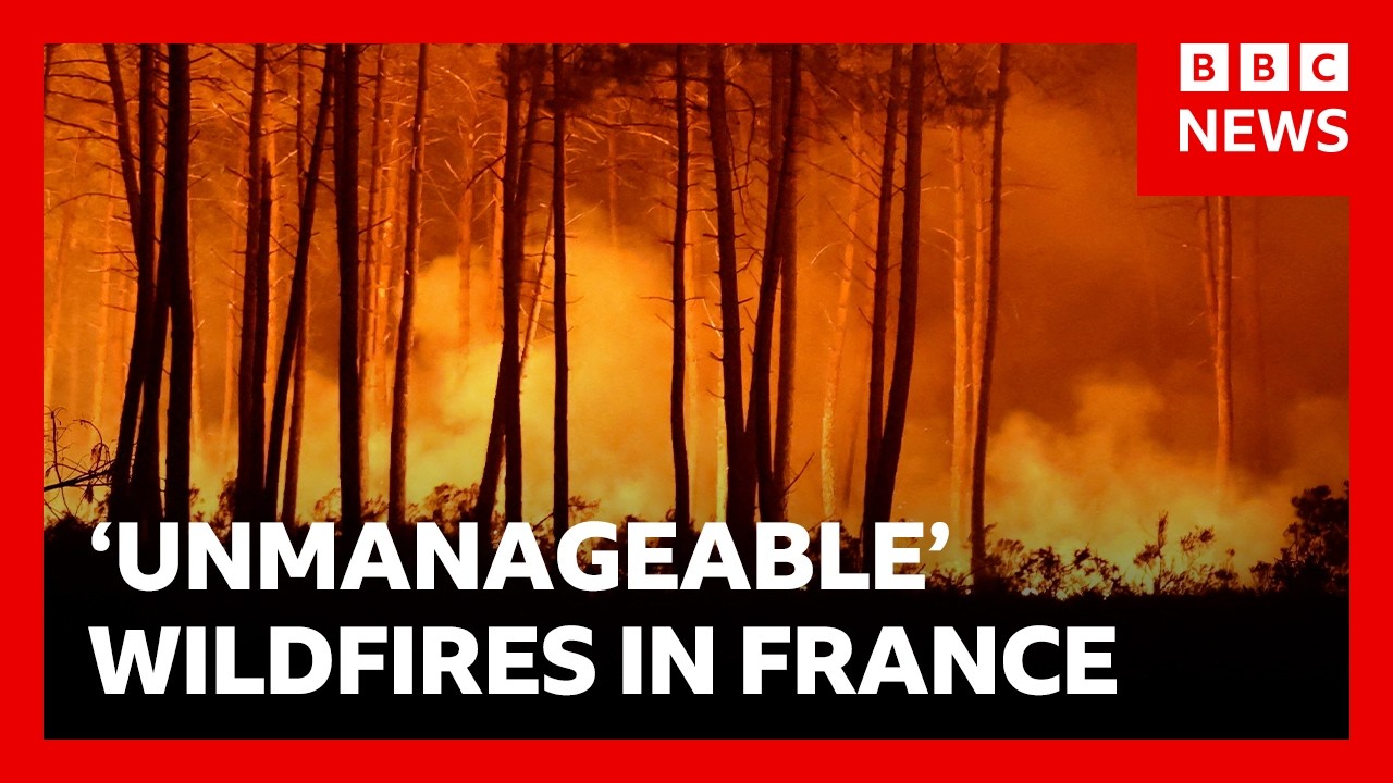 France battles fire 'whirlwinds' as another 55,000 evacuated | BBC News