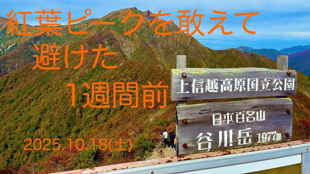 谷川岳紅葉　ピークの1週間前に行ってみた