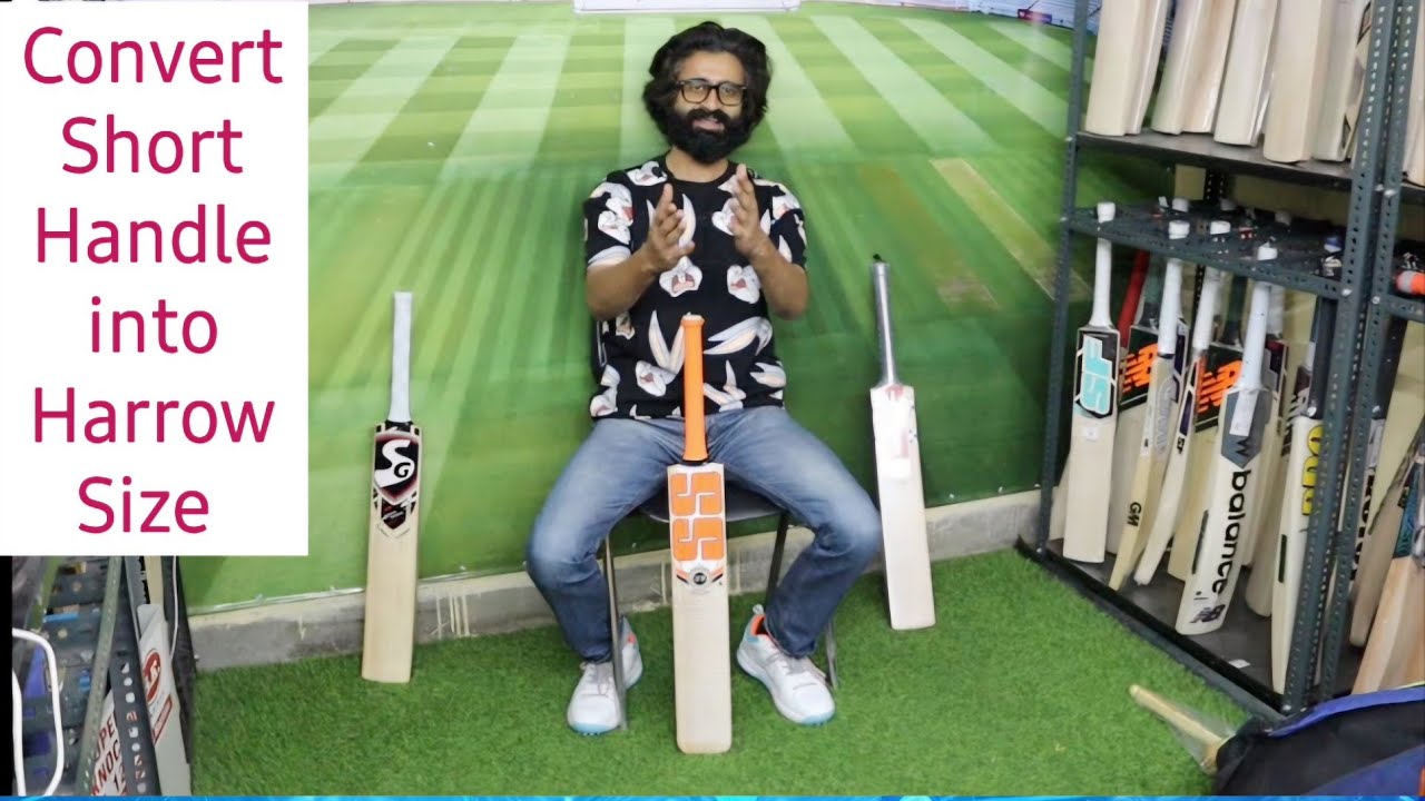 Short Handle Bat ko Harrow size kaise banaye  #cricket #ipl #viratkohli #msdhoni