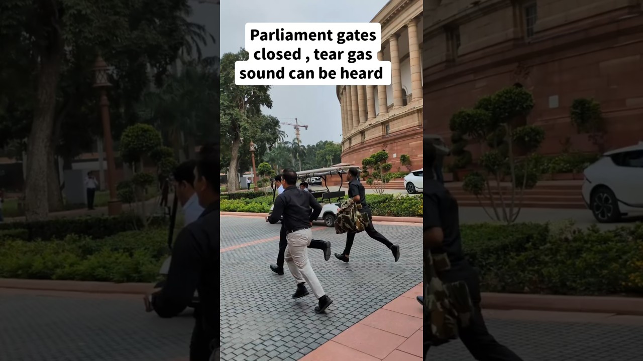 Parliament gates shut. Slogans outside. Tear gas echoing through the air