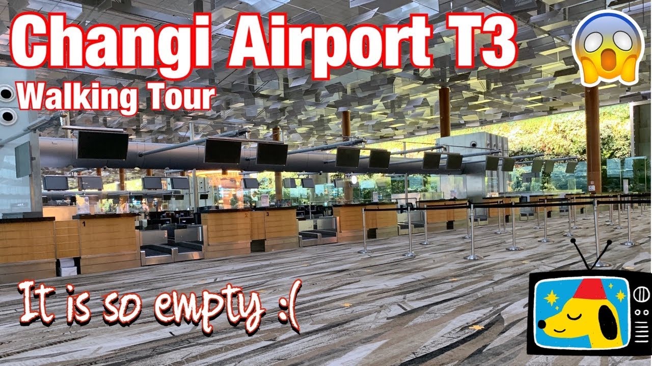 Walking Tour: Empty Check in Area of Changi Airport T3 after the lock down || by Stanlig Films