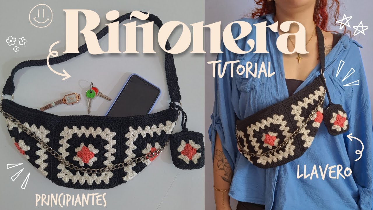 ♥︎Tutorial RIÑONERA a CROCHET ✨Paso a paso super facil riñonera-canguro a crochet grannys